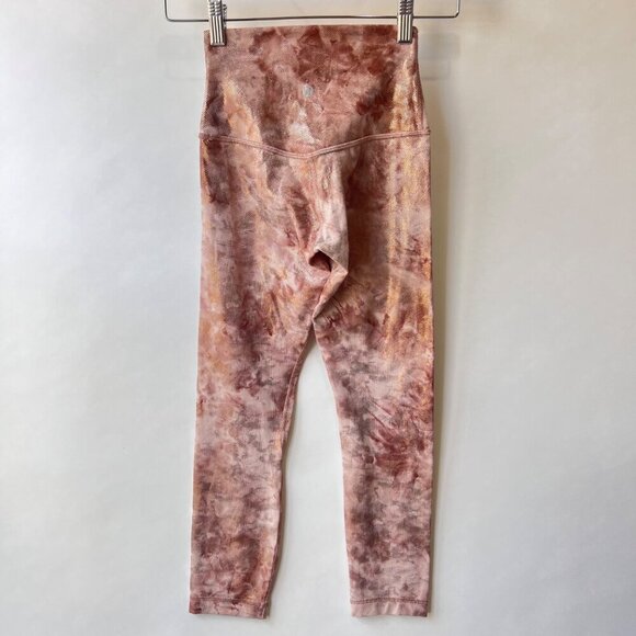 Lululemon Diamond dye metallic print align leggings, Dusty pink, Size 2 A135 - Picture 3 of 7